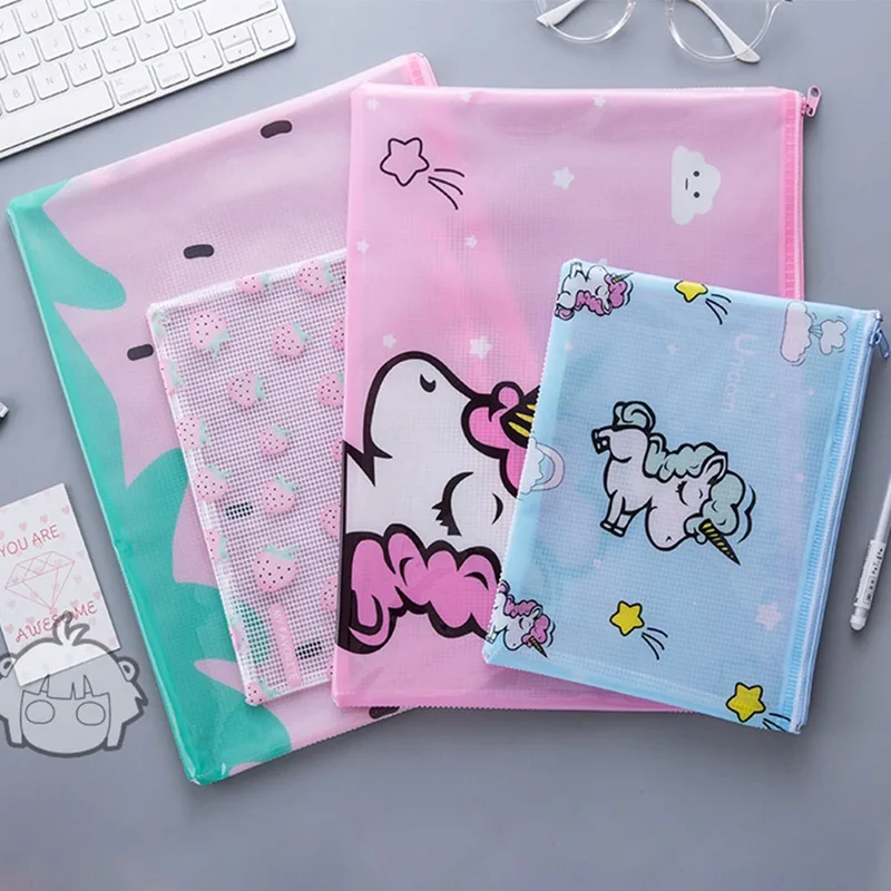 

1Pcs Hot Sale 4 Sizes Popular Unicorn Colorful File Bag Document Bag File Folder Stationery Filing Production