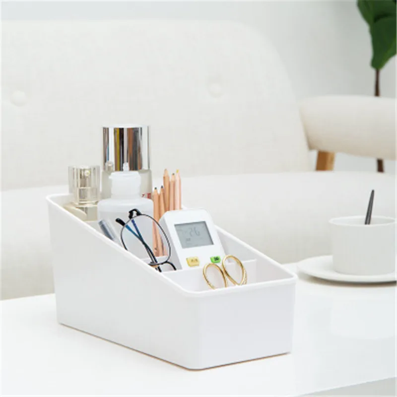 

2019 new creative home desktop storage box four-grid cosmetic case Multi-function skin care storage box