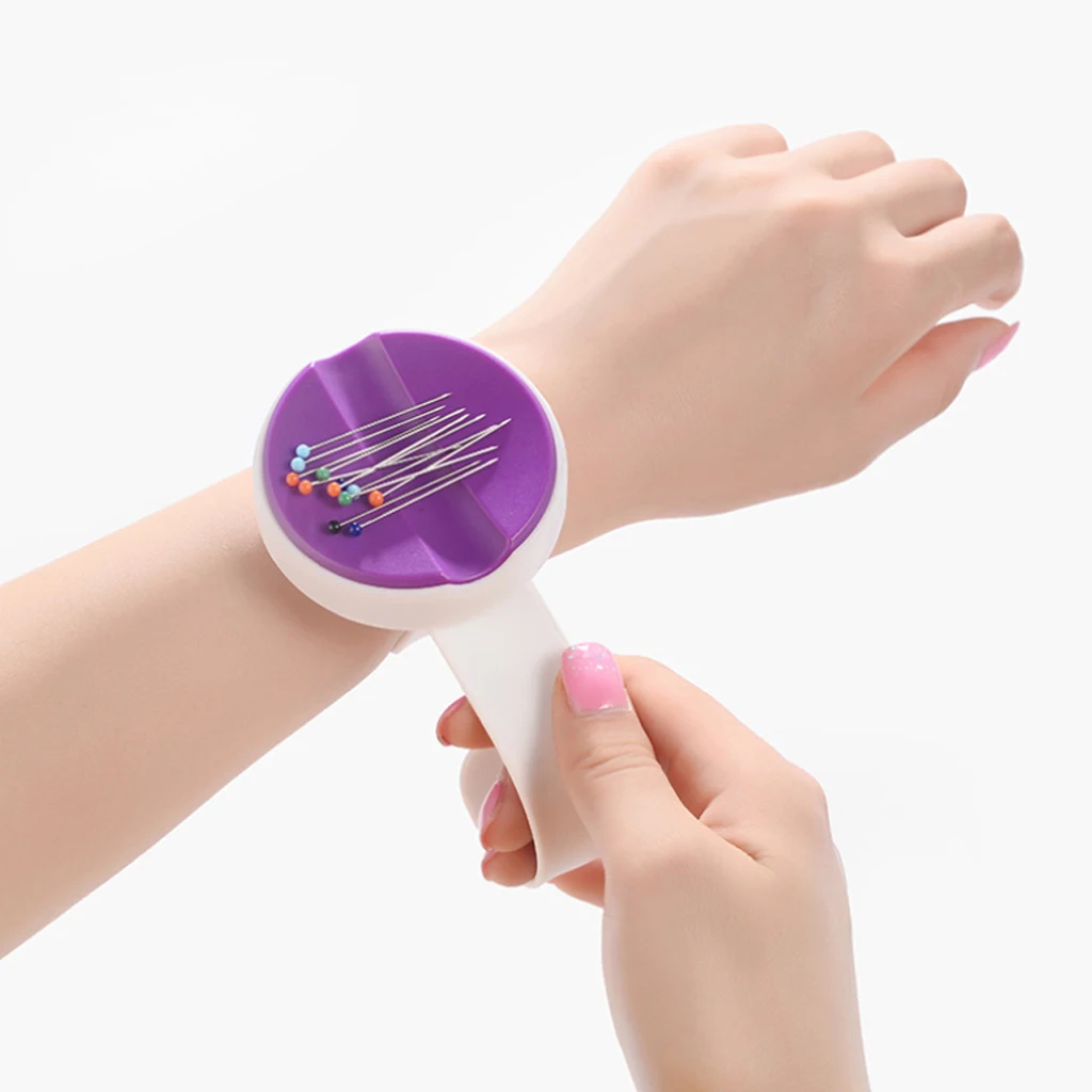 1 Set Useful Sewing Tool Magnetic Wristband Pin Holder + 1 Box Round Head Dressmaker Pins