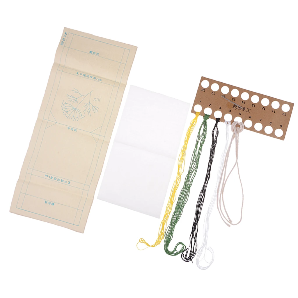 DIY Embroidery Cross Stitch Kit Pouch Canvas Drawstring Bag Handmade Needlework