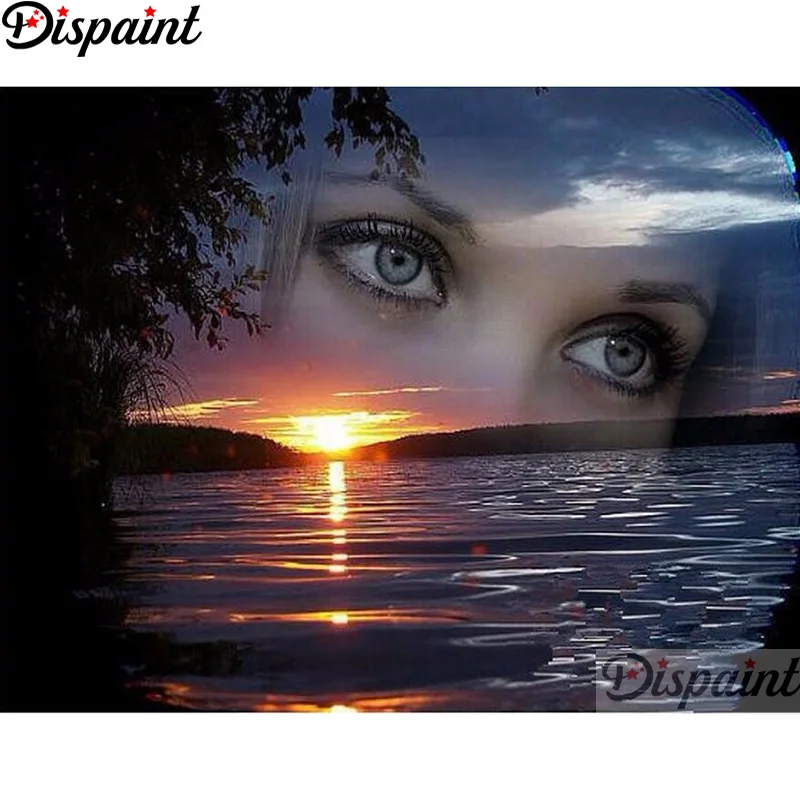 Dipaint полная квадратная/круглая дрель 5D DIY Алмазная картина "Закат глаза женщина" вышивка крестиком 5D домашний декор A11404