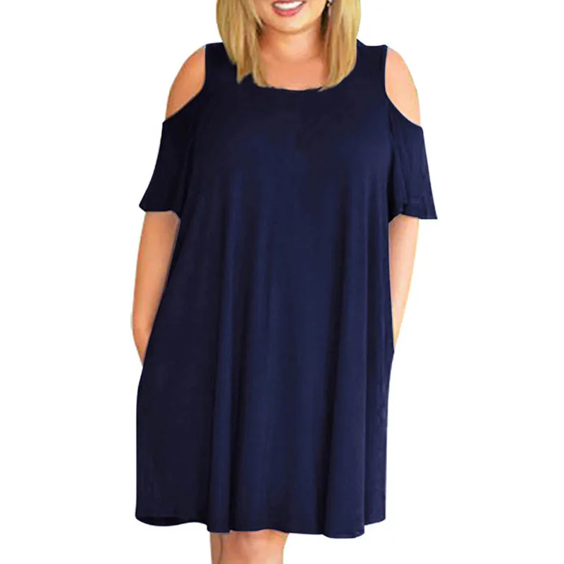 Летнее платье для женщин; большие размеры; объем груди; 134 см 5XL 6XL 7XL 8XL 9XL платье для женщин 3 вида цветов - Цвет: Синий
