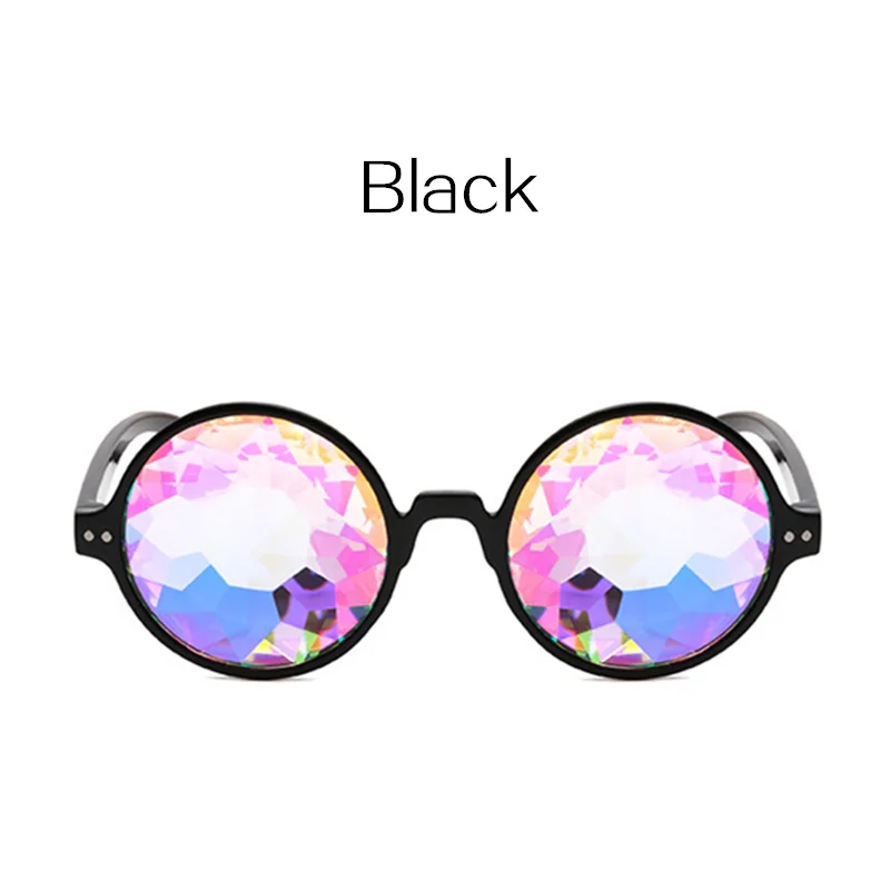 Kaleidoscope Glasses Rave Men Round Kaleidoscope Sunglasses Women Party Psychedelic Prism Diffracted Lens EDM Sunglasses Female square sunglasses Sunglasses