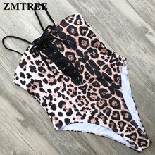 ZMTREE/кружевной купальный костюм, сексуальные женские купальные костюмы, Цельный купальник для девушек, Леопардовый купальник с высокой талией, монокини бразильский