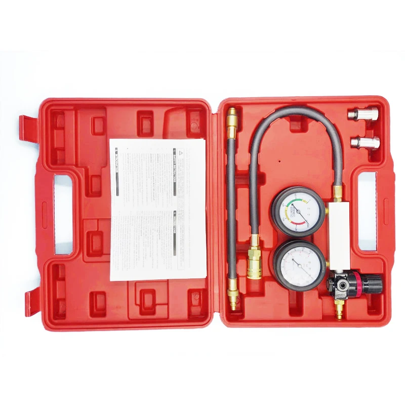 

Cylinder Leak Tester Compression Leakage Detector Kit Set Petrol Engine Gauge Tool Kit Double Gauge System
