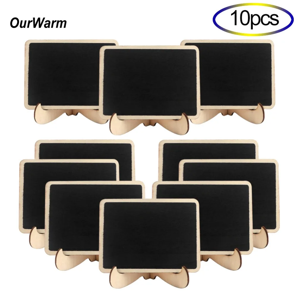 

OurWarm 10Pcs Wood Wedding Signs Mini Chalkboard Place Cards Table Numbers Decorative Wood Plaques for Wedding Party Decoration