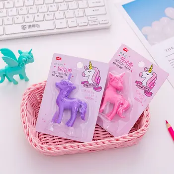 

1 pcs Cute unicorn Cartoon animals eraser set pencil rubber eraser kawaii stationery school supplies kids boy girl gifts