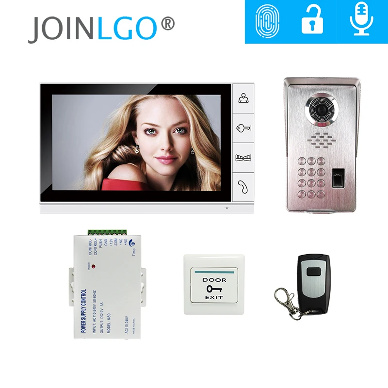 FREE SHIPPING NEW 9\ Screen Video Door Phone Doorbell Intercom System + Waterproof Fingerprint Code Keypad Access Door Camera