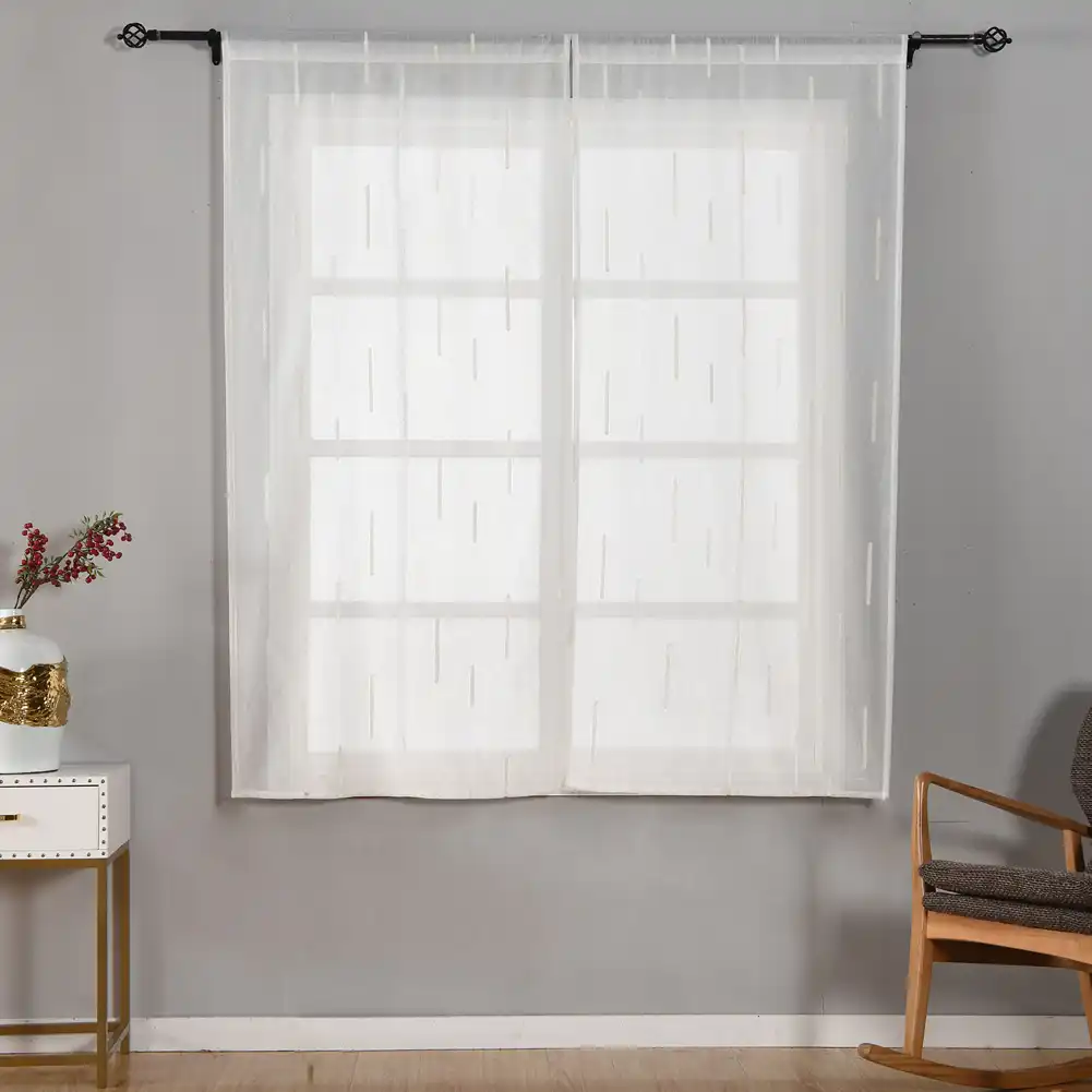 Napearl 1 Piece Short Roman Drops Tulle Fabric Rustic Curtains