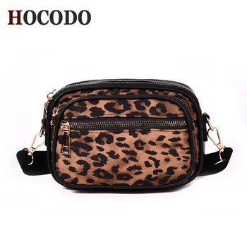 

HOCODO Mini Leopard Women Handbags Scrub Pu Leather Messenger Bags Fashion Small Shoulder Bags Zipper Phone Bag Wallet Crossbody