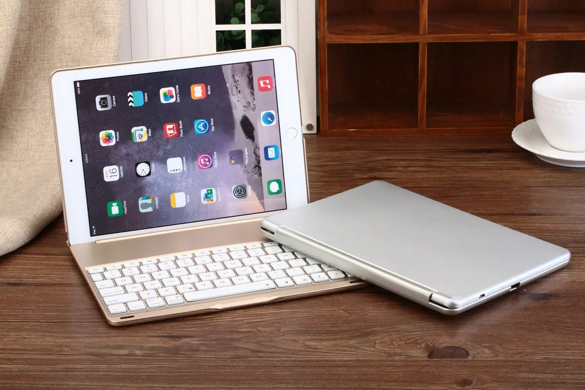 Клавиатура для iPad A1893 цветная подсветка Беспроводная Bluetooth клавиатура чехол для iPad 9,7 из алюминиевого сплава Fundas