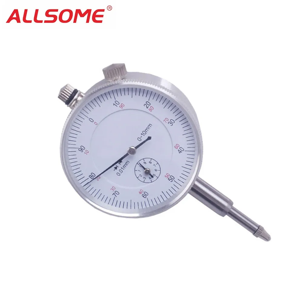 ALLSOME 10/0.01mm Micrometer Measurement Instrument Round Dial