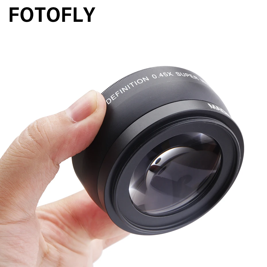 

0.45X 46 49 52 55 58 mm Wide-Angle Lens With Macro Optical Glass Lenses For Canon Nikon Pentax Lens Accessory High Definition