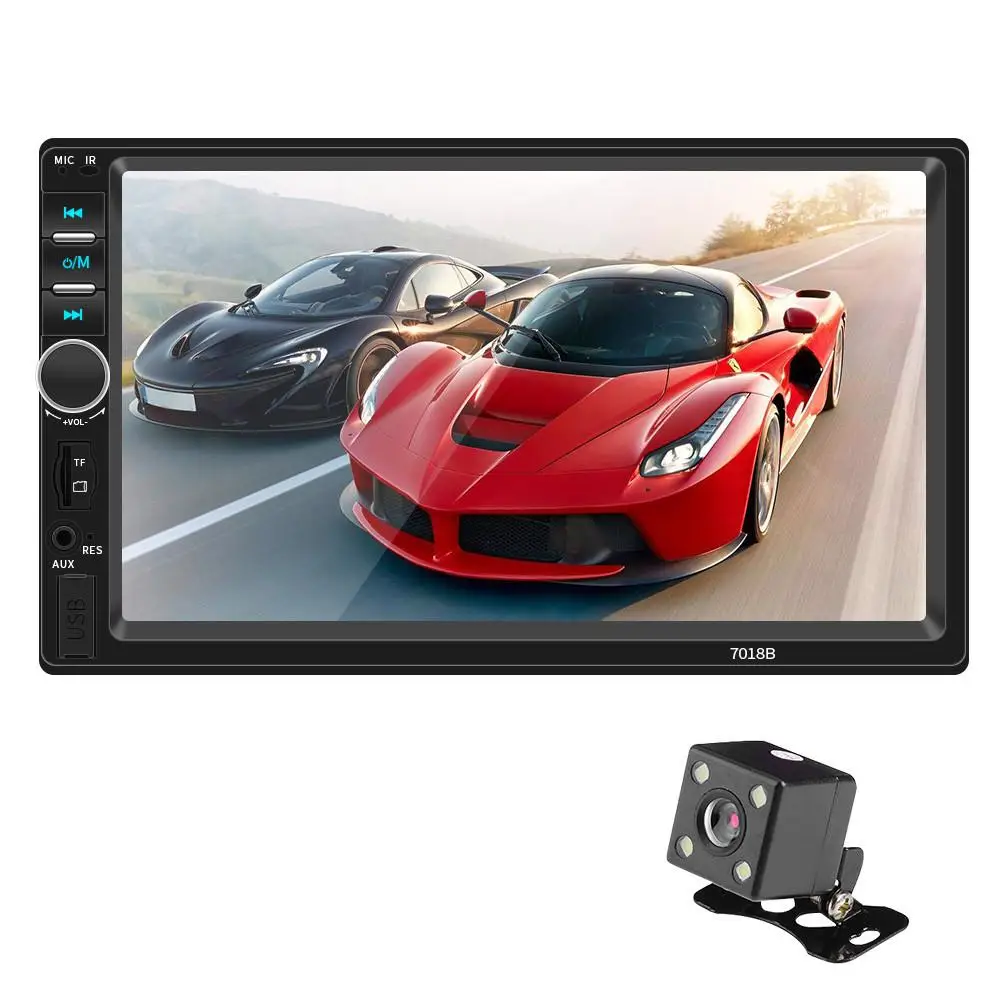 

7018B 2 Din 7 Touch Screen Car MP5 Player Audio Stereo FM Radio Bluetooth MP3 Player Support TF Multimedia Player Car Radio Auto