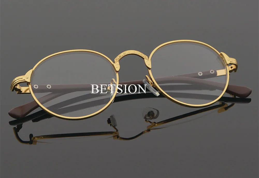 BETSION винтажные овальные золотые очки, оправа для мужчин и женщин, простые очки, прозрачные очки с полным ободом