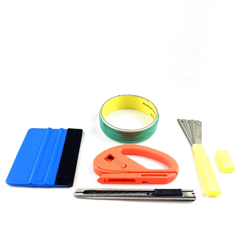

Car Wraping Tool Kit 5M Spool Knifeless Tape Felt Squeegee Knife Scraper Blades Vinyl Wrap Tool