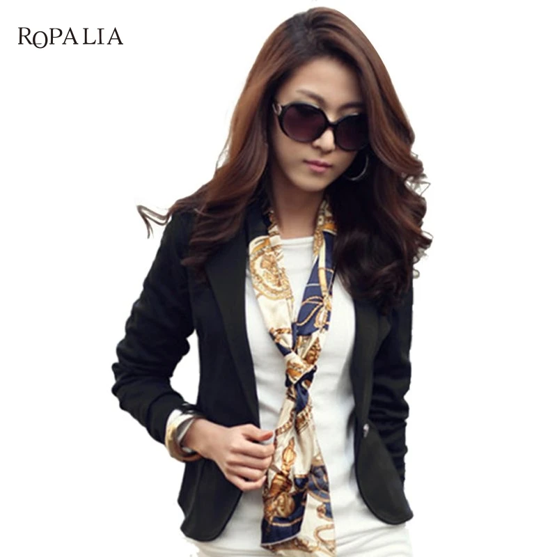 Women Blazer Feminino Plus Size 2XL Formal Jacket Women's White Blaser Rosa Female Blue Suit Office Ladies Veste Femme - 32920206835