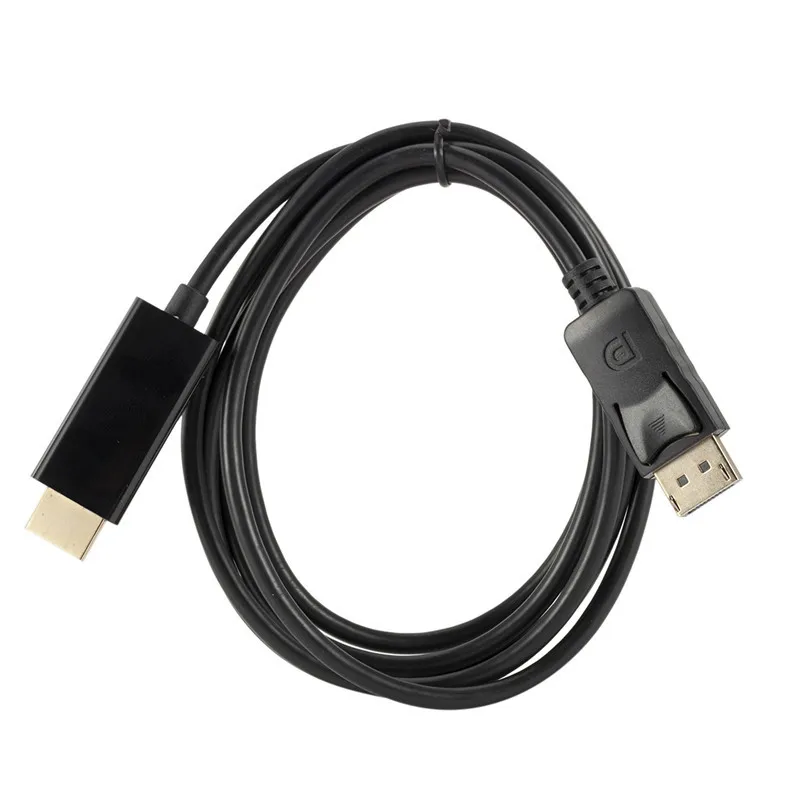 1.8 M عرض ميناء ذكر موانئ دبي Displayport إلى HDMI الذكور مهائي كابلات محول لأجهزة الكمبيوتر المحمول HD العارض الصوت فيديو الحبل سلك 1.8 M عرض ميناء ذكر موانئ دبي Displayport إلى HDMI الذكور مهائي كابلات محول لأجهزة الكمبيوتر المحمول HD العارض الصوت فيديو الحبل سلك