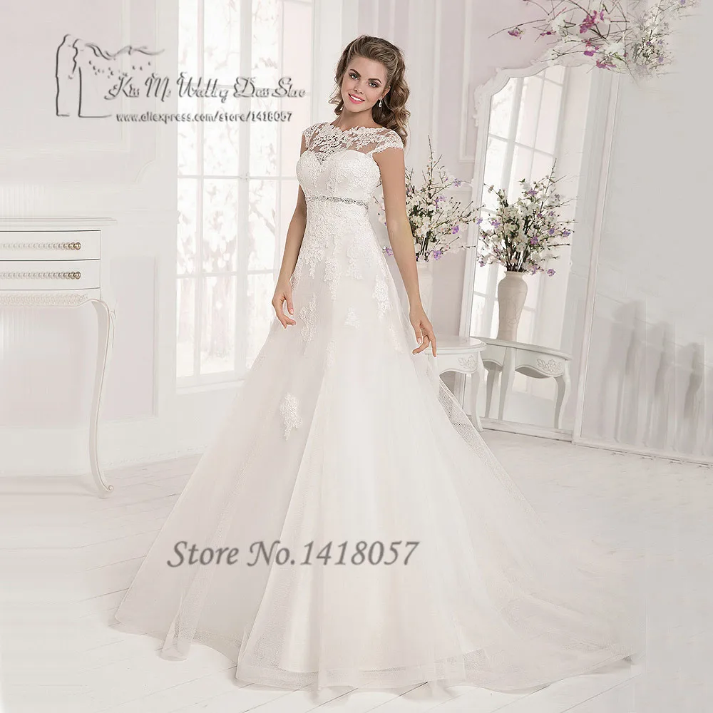 Vestido De Noiva princesa Luxo Abito да sposa Стразы Свадебные платья Кружево бисером Свадебные платья суд поезд невесты платье