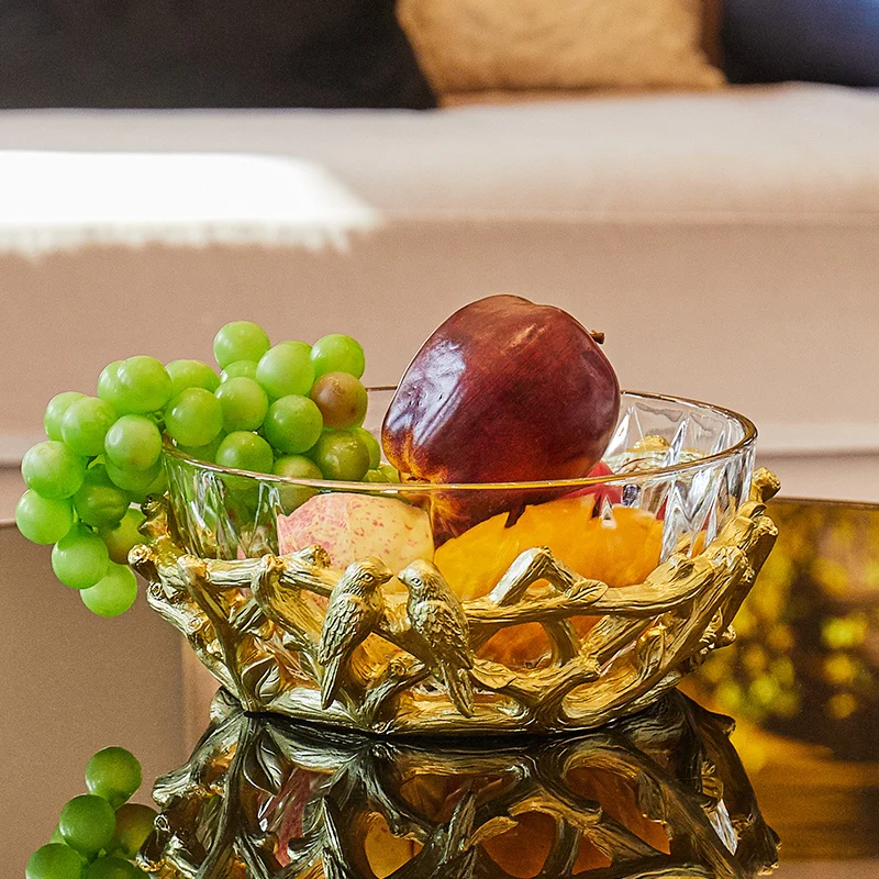 Европейская роскошная стеклянная фруктовая чаша, Современная гостиная, креативный журнальный столик, винный шкаф, витрина, салатник ZP3181801