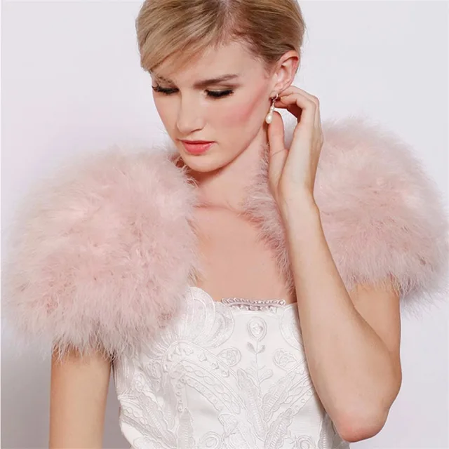 Bridals Black White Fur Fur Bolero Jackets And Shrugs For Weddings