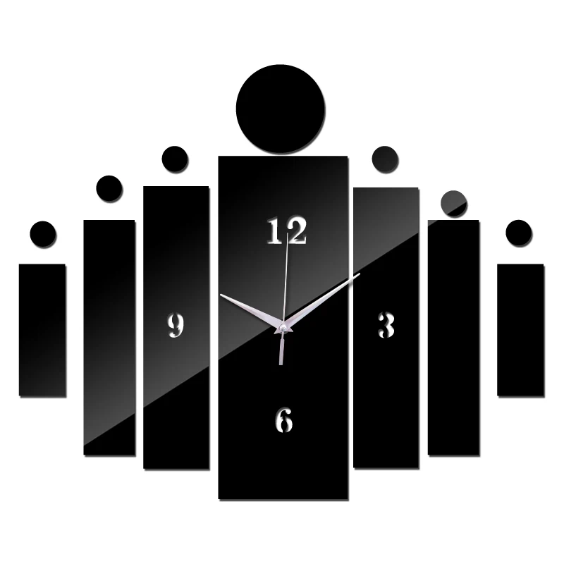 

2016 new Needle mirror wall clock living room quartz acrylic modern design 3d diy watch clocks stickers free shipping horloge