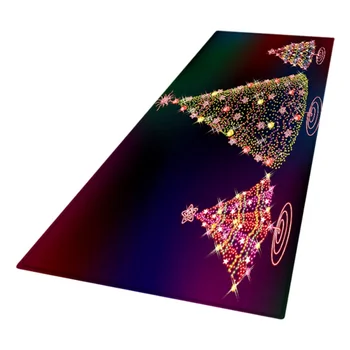 

Christmas Themed Rectangle Area Rug Soft Flannel Floor Mat Carpet With Non-Slip Back Holiday Home Decorations