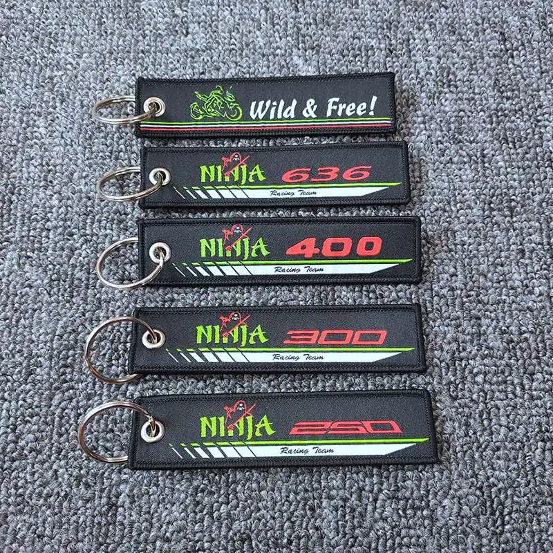 

Motorcycle Key Chain Woven Key Ring Tag Label Chain For Kawasaki Ninja 636 400 300 250