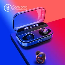 Samload Bluetooth 5,0 наушники беспроводные наушники глубокий бас вкладыши с электрическим цифровым дисплеем 2600 мАч Внешний аккумулятор коробка