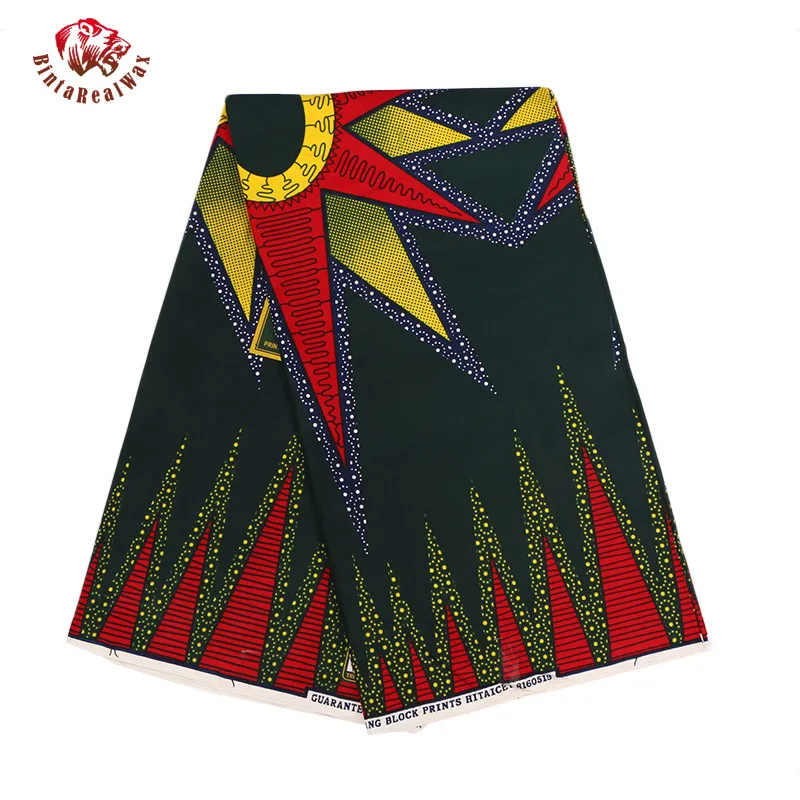 

2019 Ankara African Polyester Wax Prints Fabric new bintareal waxHigh Quality 6 yards African Fabric for Party Dress PL541