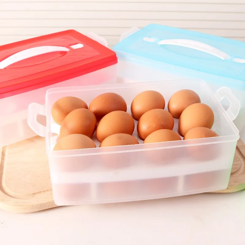 Image Kitchen Egg Storage Box Organizer Refrigerator Egg Storing 24 Slots Organizer Outdoor Portable Container   46