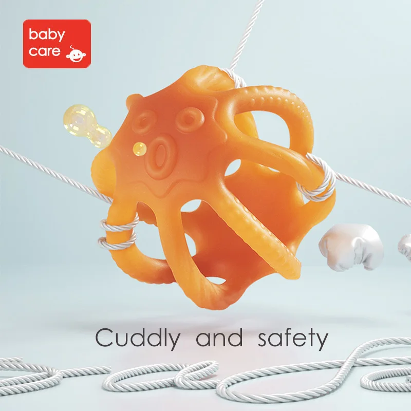 Babycare Baby Ball силиконовые безопасный Прорезыватель для зубов развивать интеллект малыша руки захватывающие игрушки новорожденных молярный