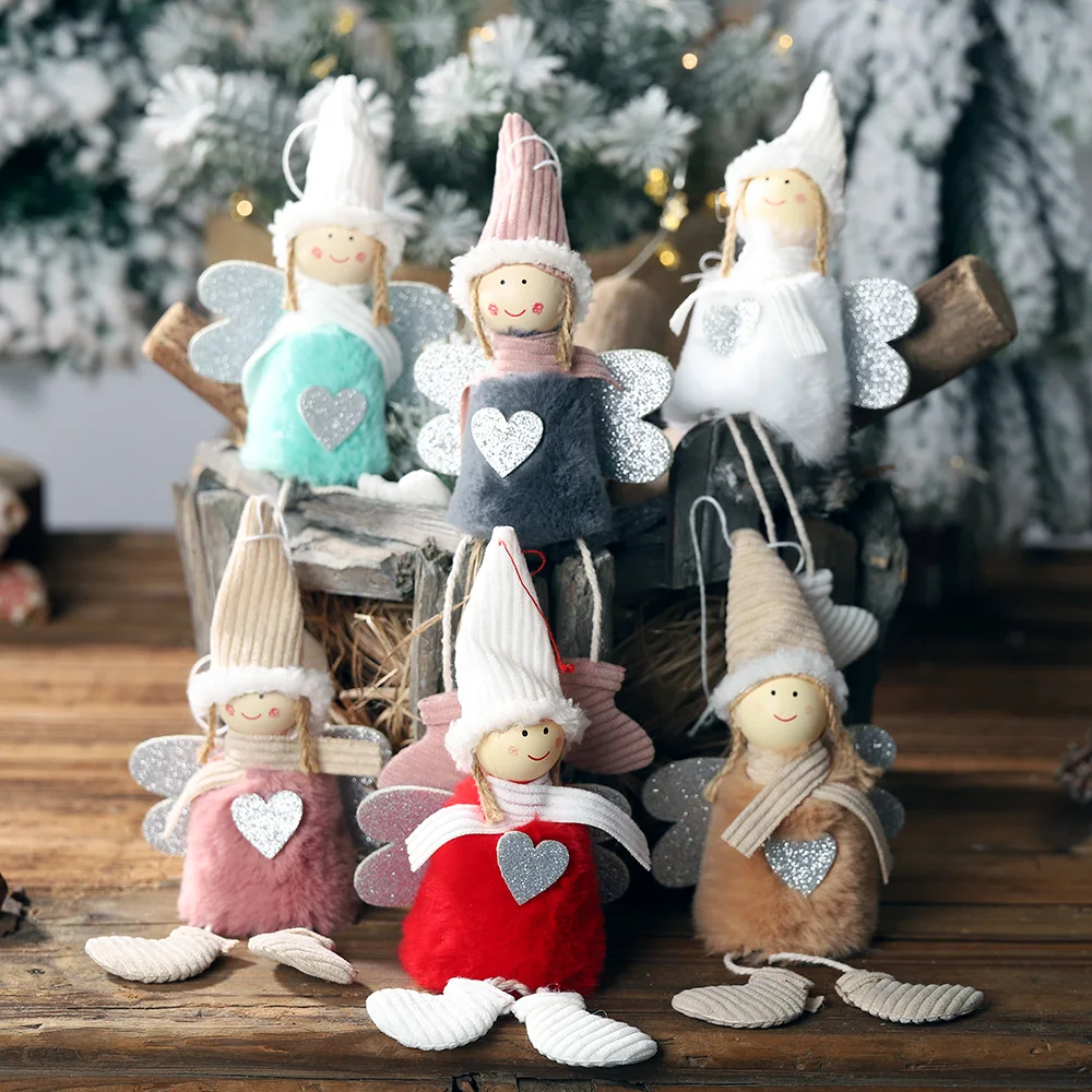 

2019 Navidad Angel Plush Doll Christmas New Year Decoration Hanging Pendant Creative Christmas Tree Ornaments for Home Kids Gift