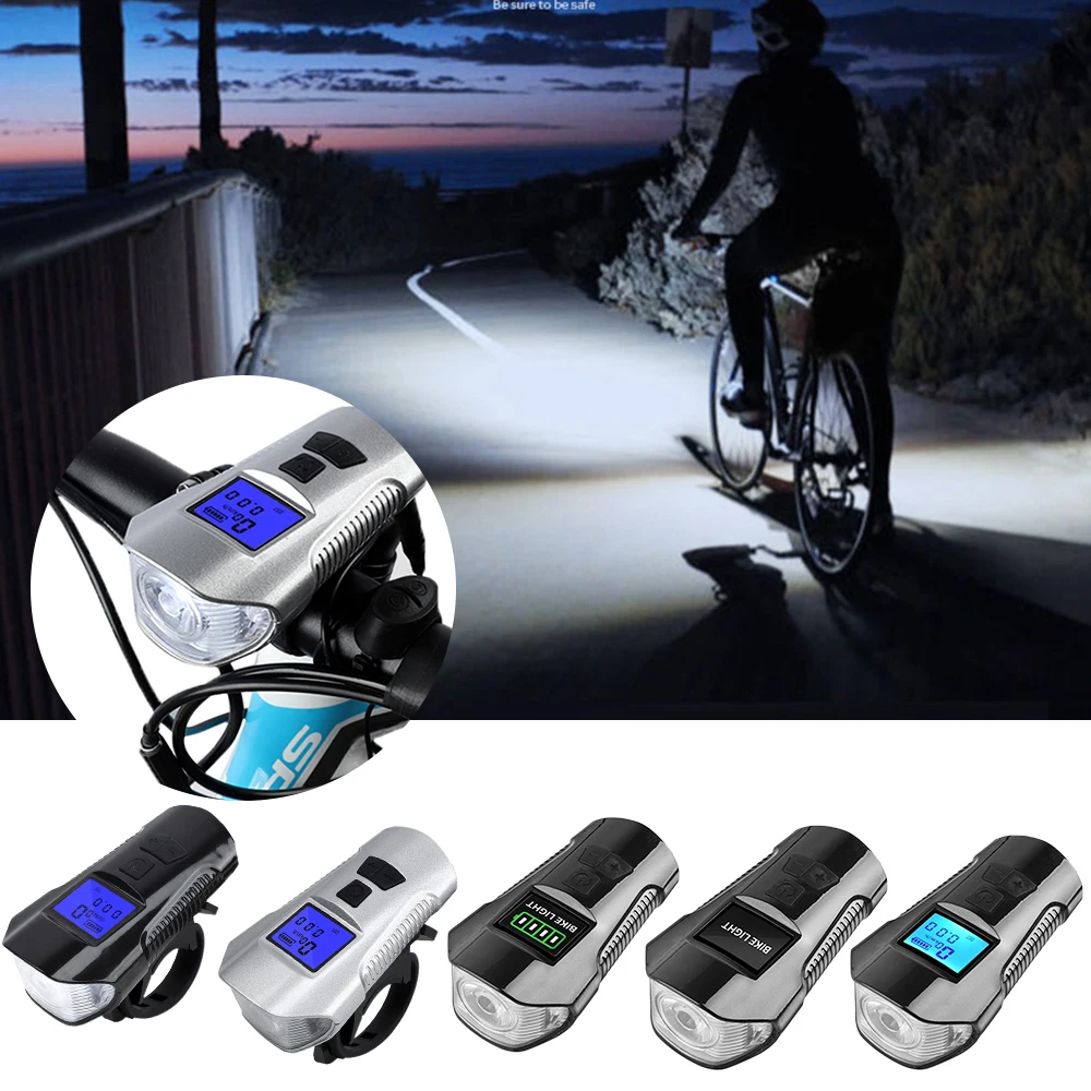 Новый Открытый Многофункциональный велосипедный фонарь USB Перезаряжаемый велосипедный компьютер с электрическим рогом звонок на руле