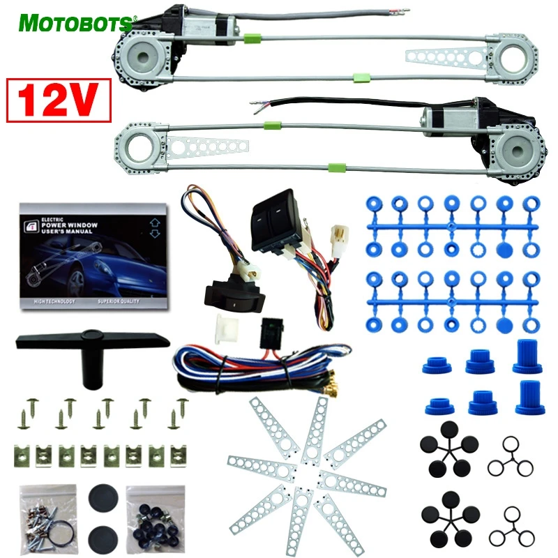 MOTOBOTS Универсальный спереди 2 двери авто Электрический Мощность окна Наборы с набор Настенные переключатели и жгут# CA905