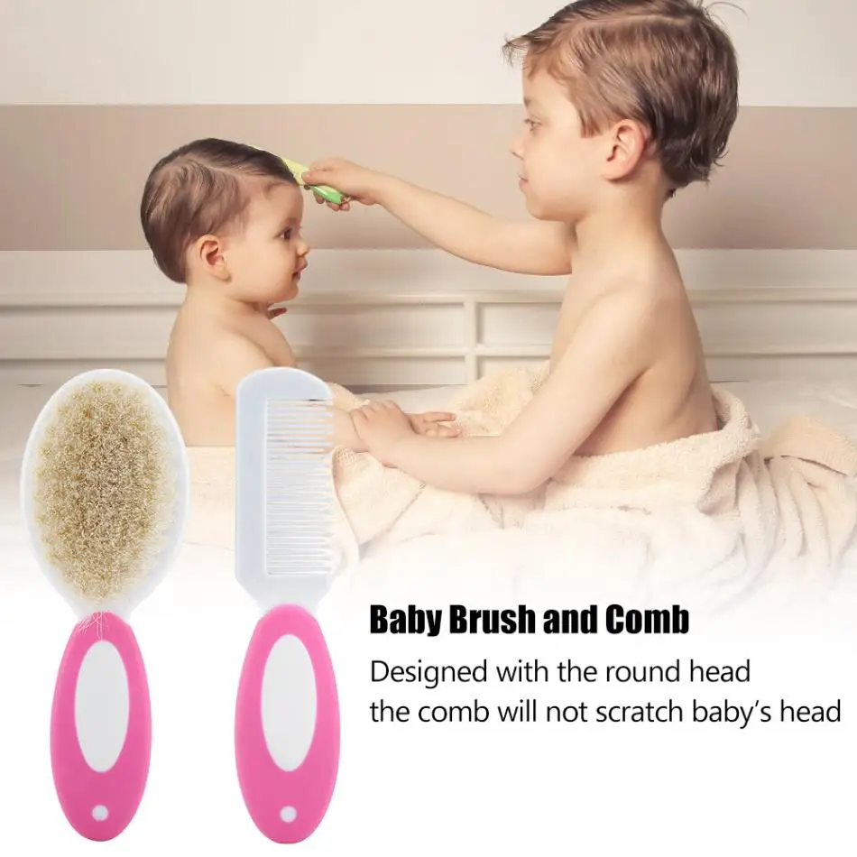2Pcs/set Baby Hair Brushes Head Massager Baby Boy Girl Bath Brush Comb Set Portable Bath Wash Brush Newborn Baby Care Accessory