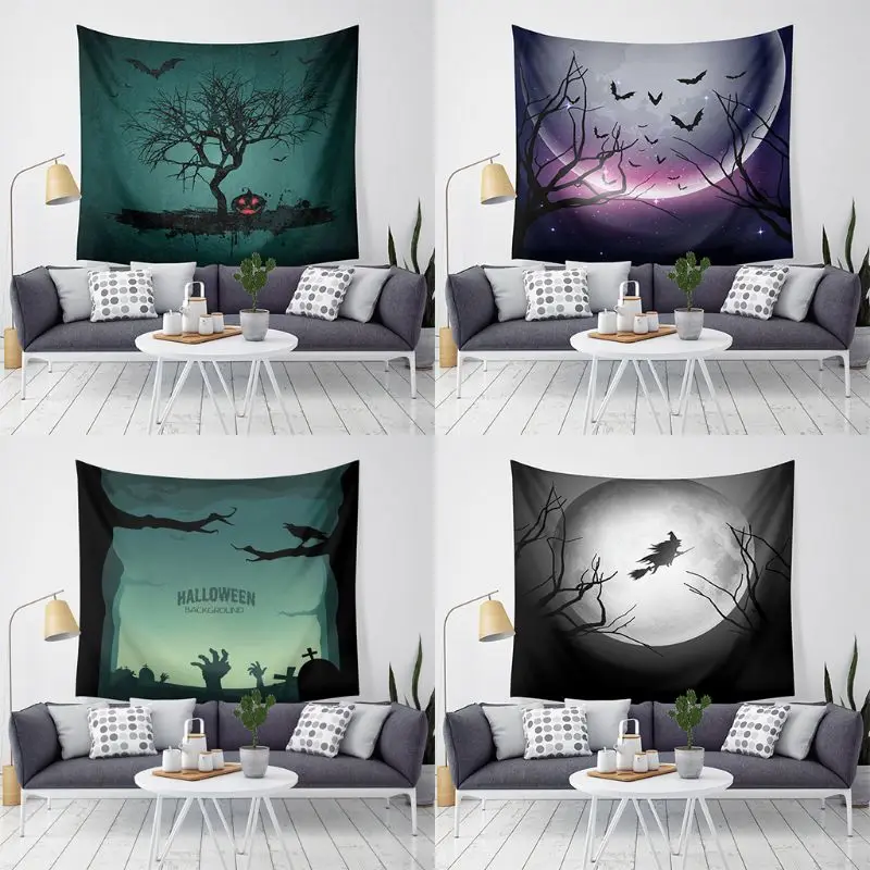 Halloween Tapestry Art Painting Decoration for Bedding Living Room Bedroom Dorm Decor 59× 51 Inches