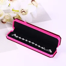 100 шт./лот, Высококачественная бархатная шкатулка для ювелирных изделий, подвеска, ожерелье, браслет, коробка, Корея, фланелевая коробка с длинной цепью