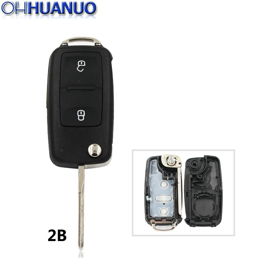 

New Model Remote Key Shell 2 Buttons Flip Remote Key Replacement Shell Case for VW Amarok/Crafter/Touareg 2011