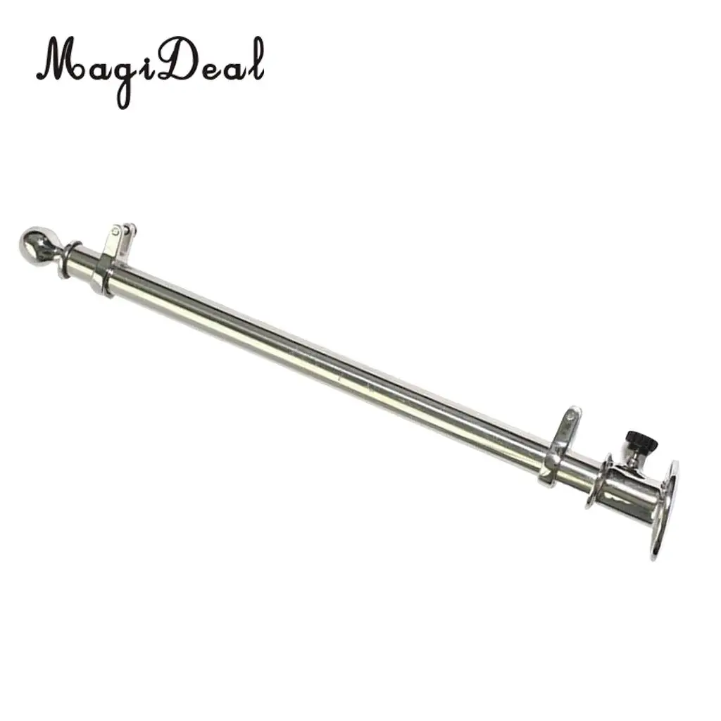 Durable 30'' Marine Boat 316 Stainless Steel Deck Flag Pole with Socket Base for Kayak Canoe Boat Dinghy Yacht Accessories