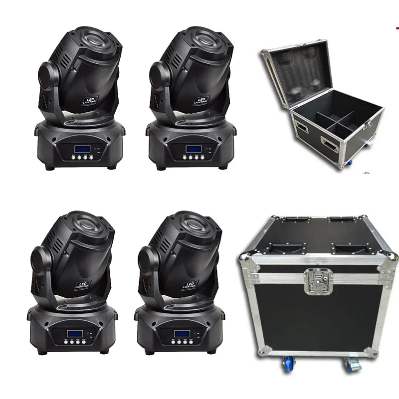 

Flight case packed 4pcs/lot music lighting 90W gobo projector dj disco lyre mobile prism led moving head 90w led moving heads