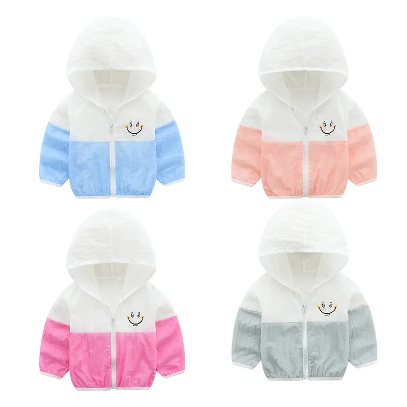 

summer children sunproof jacket for boys girls coat fashion patchwork style Beach Wear
