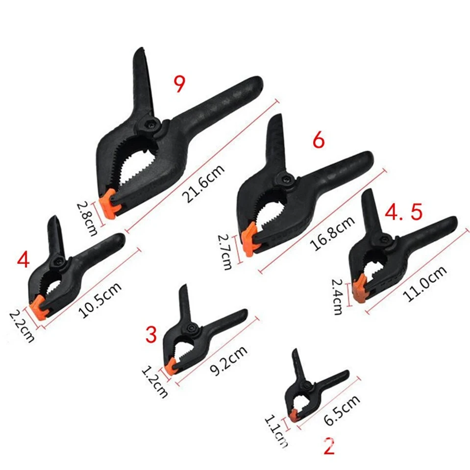 

Hot 2/3/4/4.5/6/9 Inch Convenient A Shape Carpentry Clamps Black Multifunction Spring Clamp Woodworking Clips Hand Tools
