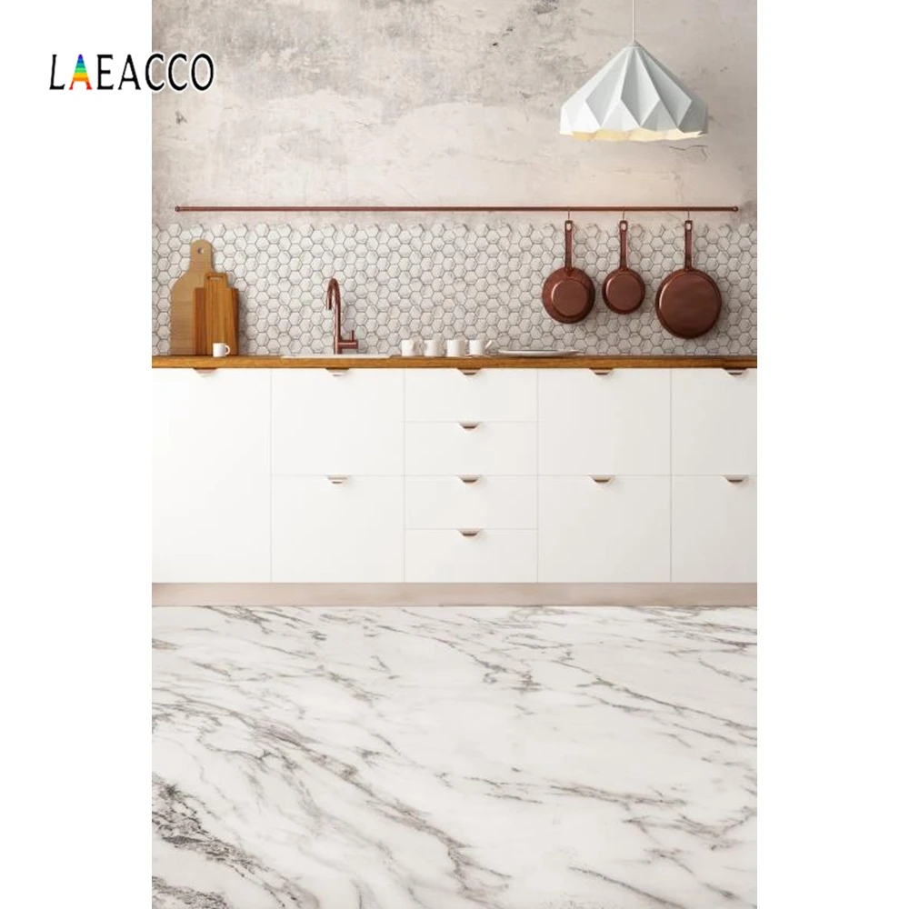 

Laeacco Modern Kitchen Room Backdrop Light Wallpaper Photography Background Customized Photographic Backdrops For Photo Studio