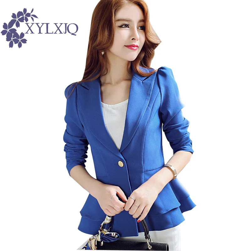 XYLXJQ Blazer Women Natural Color Jacket Single Breasted