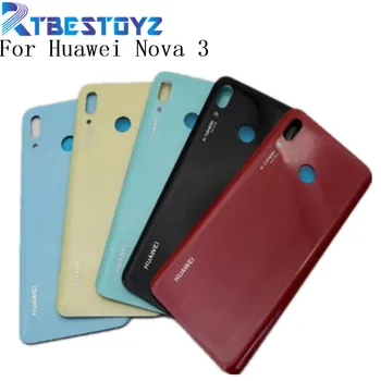 

Original 3D Glass For HUAWEI nova 3 nova3 Back Battery Cover Case Rear Housing Cover Rear Door With Camera lens+Adhesive Sticke