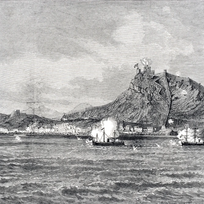 Bombardment Of Alicante Alicante Province Spain During 3Rd Carlist War From
