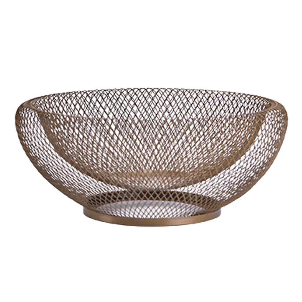 Nordic Double Wrought Iron Fruit Bowl Fruit Plate Dried Fruit Candy Storage Basket Home Decor