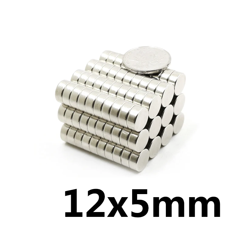

10pcs 12x5 mm 12 x 5 Super Strong Rare Earth Magnet Small Round Powerful Neodymium Magnet Fridge n35 12x5mm d12*5mm