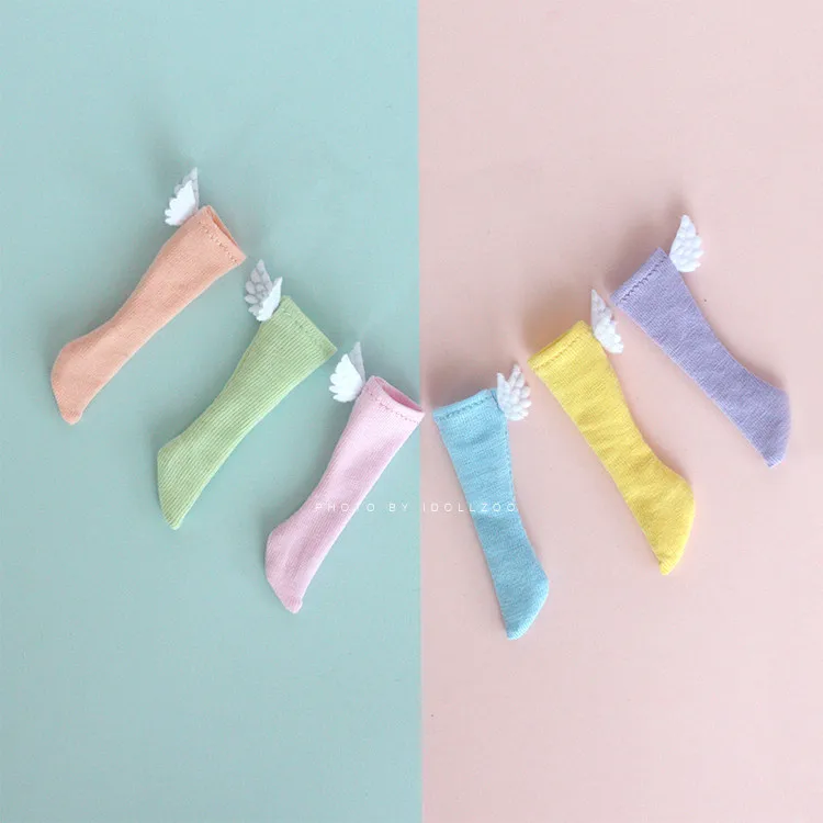 Милые носки с маленькими крыльями, доступные для Blyth Azone Momoko Pullip Licca Chole, аксессуары для кукол, носки для кукол